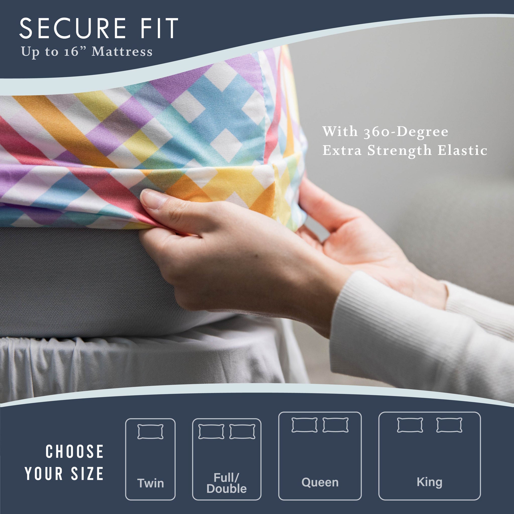 Rainbow Gingham Ultra Microfiber Bed Sheet Set